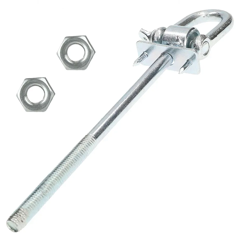 CASA & GRADINA - Element fixare argintiu 285 mm cu 2 piulite pentru leagan si balansoar