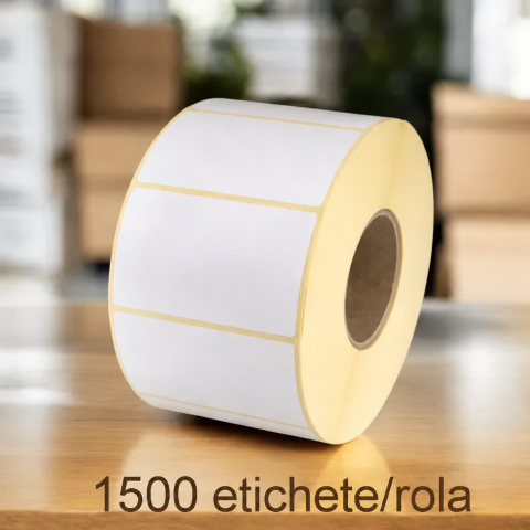 Etichete termice albe 35 x 25 mm, rola 1500 bucati, autoadezive pentru imprimanta termica, coduri de bare, preturi, inventar, depozit si retail [1]