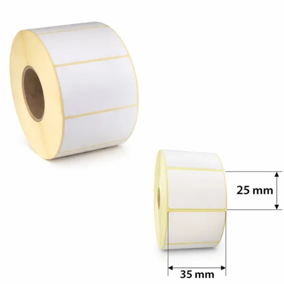 Etichete termice albe 35 x 25 mm, rola 1500 bucati, autoadezive pentru imprimanta termica, coduri de bare, preturi, inventar, depozit si retail [4]