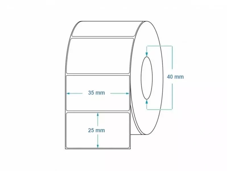 Etichete termice albe 35 x 25 mm, rola 1500 bucati, autoadezive pentru imprimanta termica, coduri de bare, preturi, inventar, depozit si retail [2]