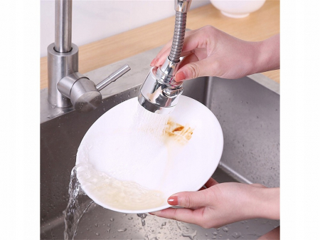 Extensie robinet flexibila 360 grade cu 2 moduri de pulverizare 17 cm lungime [2]
