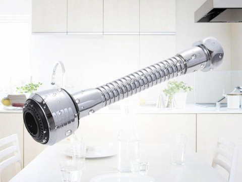 Extensie robinet flexibila cromata cu aerator, rotire 360 grade, 2 moduri jet apa, economisire apa, montaj rapid, 13 cm [1]