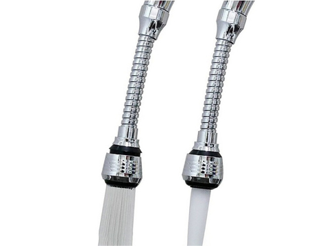 Extensie robinet flexibila cromata cu aerator, rotire 360 grade, 2 moduri jet apa, economisire apa, montaj rapid, 13 cm [6]