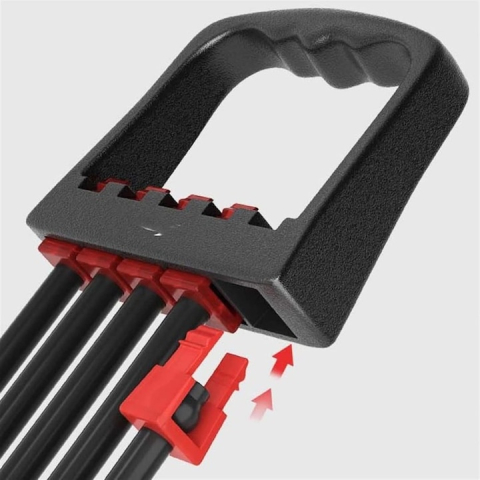 Extensor cu 5 benzi elastice de rezistenta pentru fitness – antrenament complet, portabil, reglabil, 67 cm, negru [7]