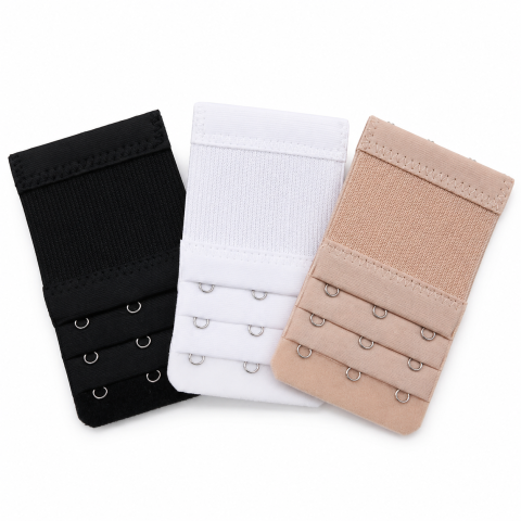 Ustensile îngrijire corp - Extensori pentru sutien, set 3 bucati, 3 culori, 3 randuri de carlige, banda elastica, 5.5 x 9.7 cm, accesorii pentru marirea circumferintei sutienului