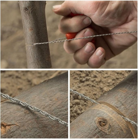 Fierastrau manual, camping, drumetii, supravietuire, lungime totala 73 cm, otel inoxidabil, portocaliu [11]