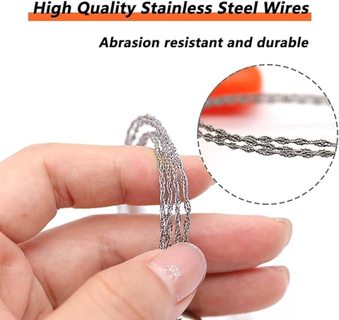 Fierastrau manual, camping, drumetii, supravietuire, lungime totala 73 cm, otel inoxidabil, portocaliu [10]