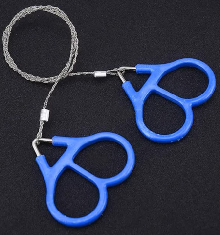 Fierastrau manual cu sarma pentru crengi si lemn, albastru, manere duble, compact si portabil pentru camping si activitati outdoor [3]