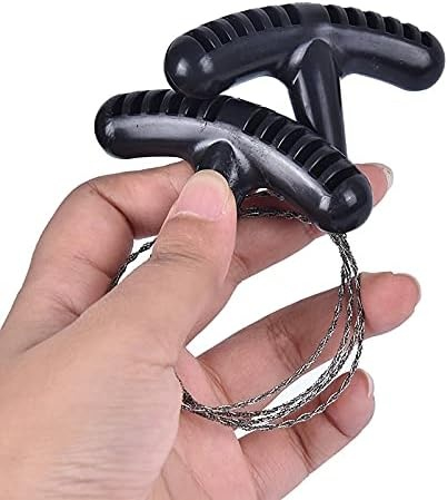 Fierastrau portabil din sarma pentru camping si supravietuire, cablu otel 60 cm, manere ergonomice plastic [3]