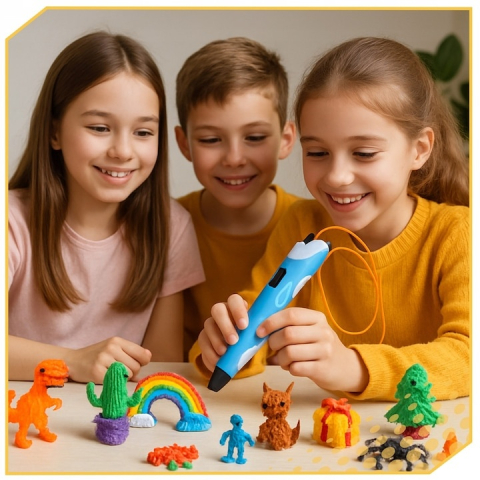 Filament 3D pentru creion 3D, multicolor maro, PLA 1.75 mm, 100 m, 20 culori, 5 m fiecare, imprimare rapida, fara miros, fara blocaj [6]