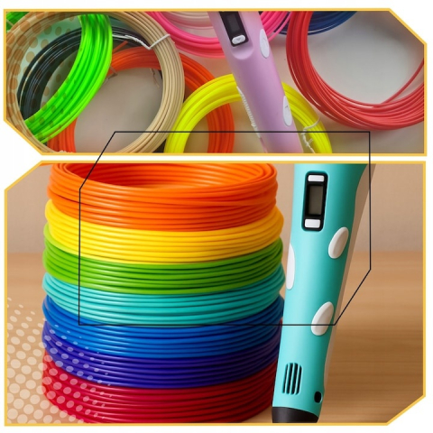 Filament 3D pentru creion 3D, multicolor, PLA 1.75 mm, 200 m, 20 culori, 10 m fiecare, imprimare rapida, fara miros, fara blocaj [6]