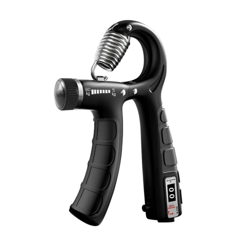 Flexor forta maini negru 16 cm, reglabil 5-60 kg cu contor repetari, aparat pentru exercitii maini si antebrat, recuperare, prindere ergonomica [4]