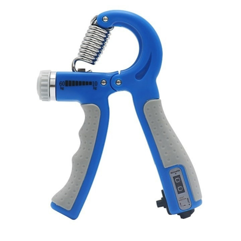 Fitness - Flexor reglabil 10-60 kg,contor electronic, pentru antrenamentul incheieturilor si antebratului - Albastru