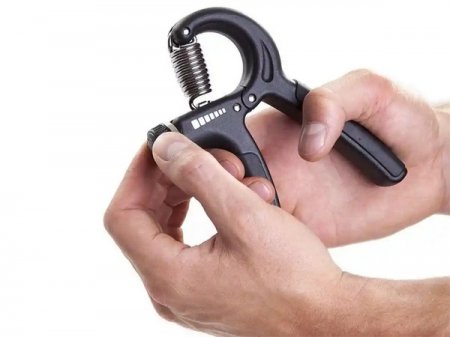 Flexor, Rezistenta reglabila 5-60kg, Manere cauciuc, Anti-alunecare, Inox/Otel, Negru [4]
