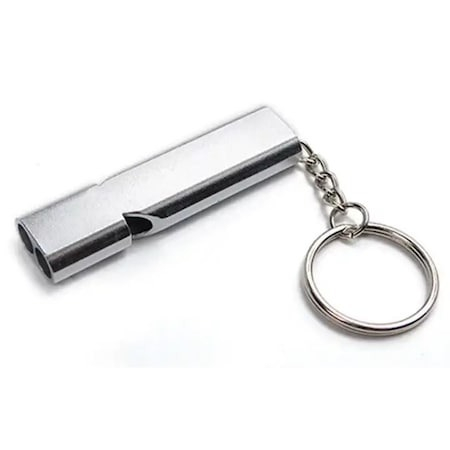Camping - Fluier militar tip breloc, metalic, foarte puternic, pana la 150 decibeli, pentru arbitrii, camping