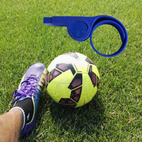 Fluier sport cu prindere pe mana, bratara silicon, sunet puternic, plastic rezistent, albastru [3]