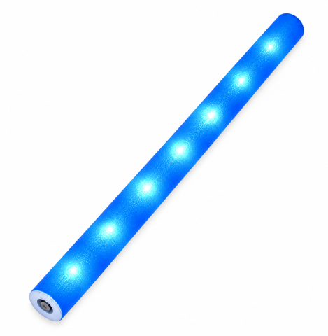 Foam stick pentru petreceri si festivaluri, iluminare colorata LED, 47 cm, albastru