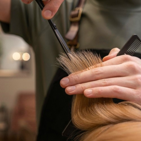 Foarfeca de tuns, otel inoxidabil, lungime 17 cm, maner ergonomic, negru [3]