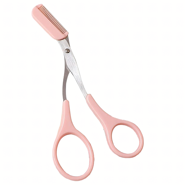 Foarfeca pentru conturarea sprancenelor, roz, 12.7 cm, cu pieptene integrat, foarfeca pentru tuns si modelare precisa a sprancenelor [9]