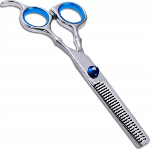 Foarfeca pentru filat par, otel inoxidabil, 15 cm, argintiu/albastru [6]