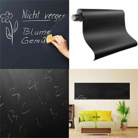 Folie tip tabla neagra pentru perete si mobilier, reinscriptibila cu creta, 45 x 200 cm, autoadeziva, cu accesorii incluse [4]
