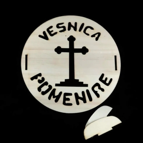 Forma rotunda pentru coliva, din lemn, cu cruce, diametru 18 cm [3]