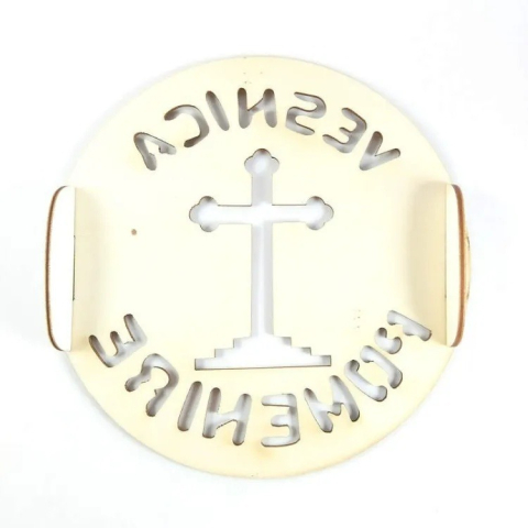 Forma rotunda pentru coliva, din lemn, cu cruce, diametru 18 cm [1]