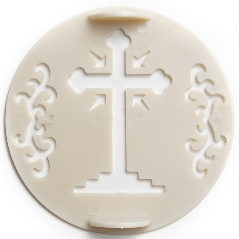 CASA & GRADINA - Forma rotunda pentru coliva, plastic, cu cruce, 18 cm