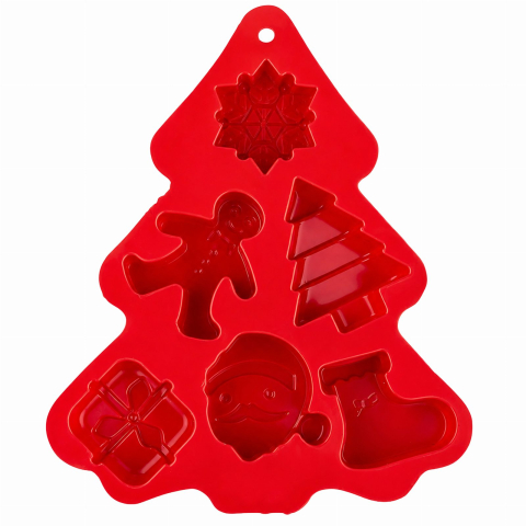 Forma Silicon Craciun Rosie, 27 x 17 x 3,5 cm, Matrita cu 6 Modele Festive [2]