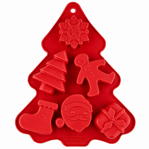 Forma Silicon Craciun Rosie, 27 x 17 x 3,5 cm, Matrita cu 6 Modele Festive [1]