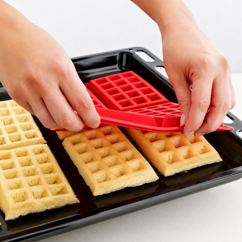 Forma Silicon Waffle Rosie, 27,7 x 18,4 cm, pentru 4 Gofre Dreptunghiulare [10]