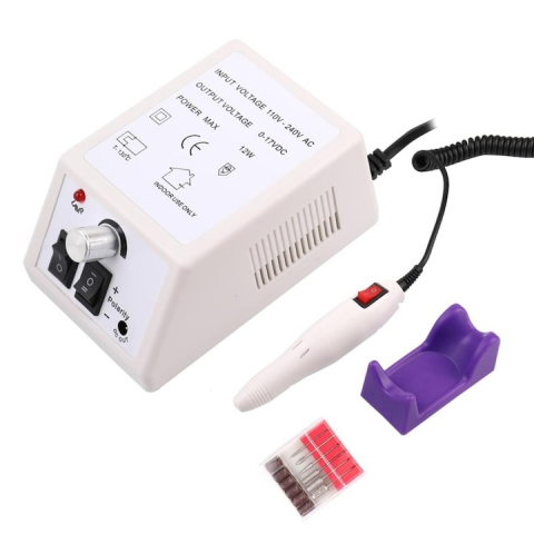 Ustensile îngrijire unghii - Freza pentru unghii, manichiura sau pedichiura, viteza reglabila, 20000 rpm, 6 inele abrazive, 6 capete de freza, 10 W