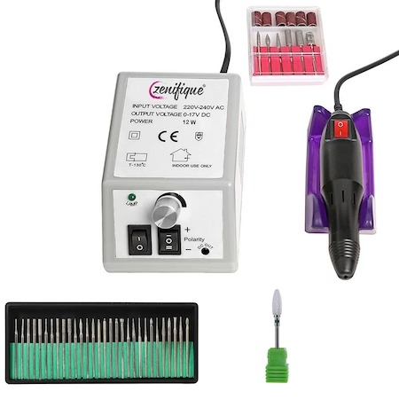 Cosmetice Unghii - Freza unghii electrica,profesionala,20.000 RPM, 37 capete de slefuire incluse