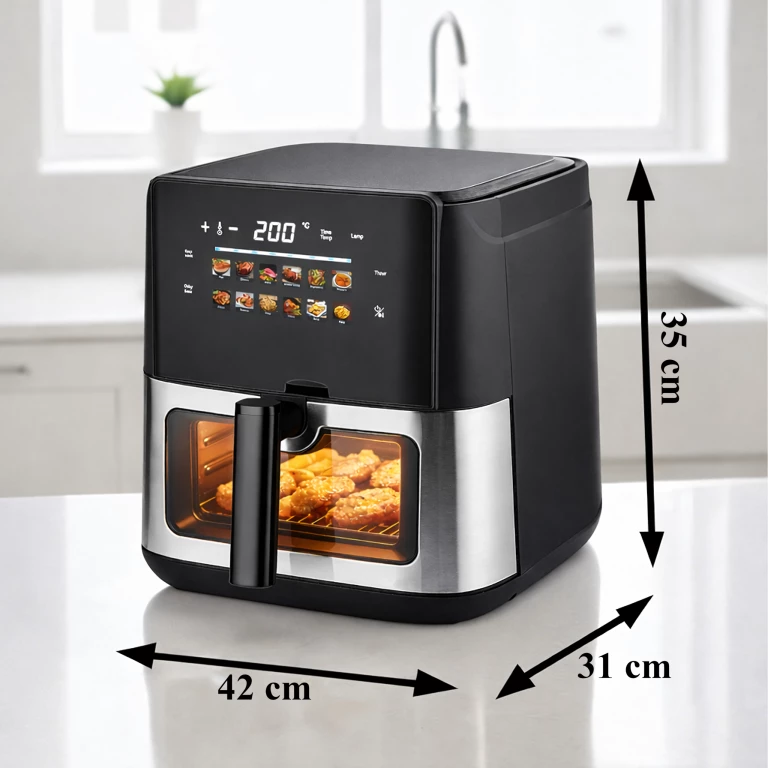 Friteuză cu aer cald 8L 1700W 12 programe puternice [3]