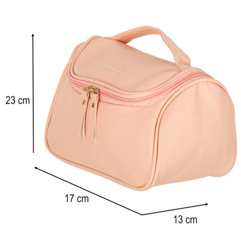 Geanta cosmetica, pentru calatorii, PVC, 23 x 13 x 17 cm, roz [1]