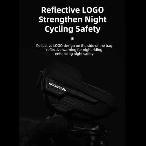 Geanta de bicicleta pentru telefon, 19 x 10 x 7.3 cm, montare pe ghidon, negru [3]