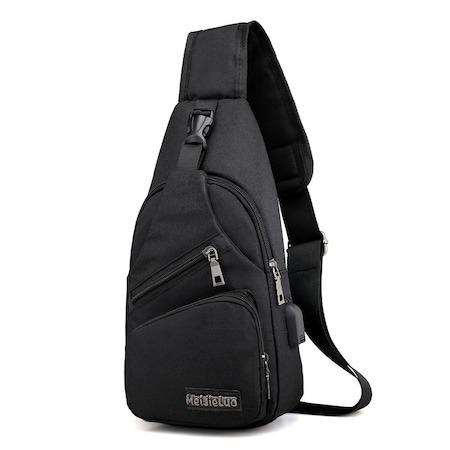 Gadgeturi - Geanta de umar pentru barbati, gri, 18 x 8 x 32 cm