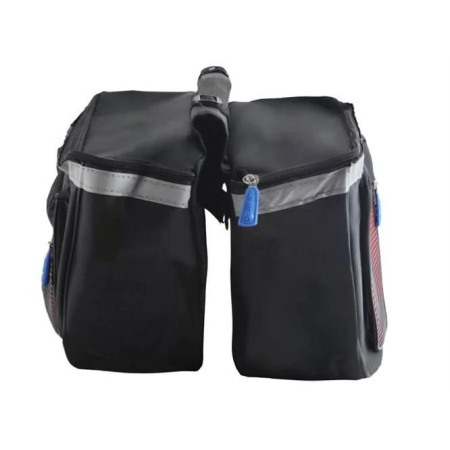 Geanta dubla pentru Bicicleta, cu montare pe portbagaj, negru, 4x compartimente [4]