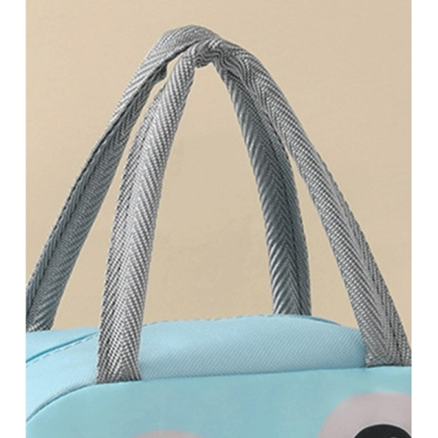 Geanta frigorifica pentru copii, model pinguin, panza Oxford impermeabila, termoizolanta, portabila, 22 x 14 x 19 cm, albastru [4]