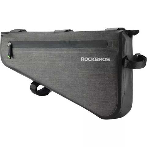 SPORT ȘI ACTIVITĂȚI - Geanta pentru bicicleta, fixare velcro, impermeabila, 8l, 40 x 23 x 6 cm, negru