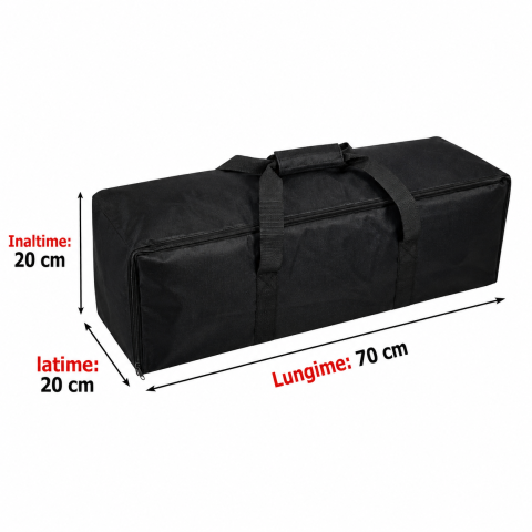 Geanta pentru Transport Echipamente Foto si Video, Nylon Rezistent, Compartiment Mare pentru Lumini Studio, Stative si Accesorii, 70 x 20 x 20 cm, Negru [2]