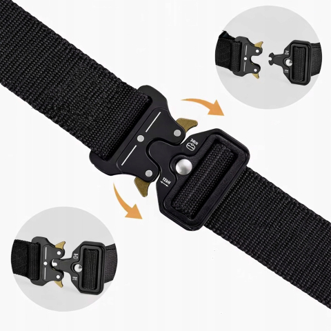 Geanta tactica neagra 18 x 12 x 6 cm, cu centura tactica reglabila, sistem Molle, poliester Oxford, catarama metalica cu eliberare rapida, EDC, unisex [11]