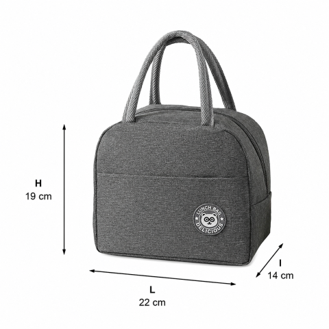 Geanta termica gri 22 x 14 x 19 cm, capacitate 1,5 l, izolatie din aluminiu [3]