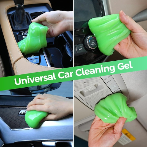 Gel slime pentru curatarea prafului si murdariei din locuri greu accesibile, material siliconic, reutilizabil, non-toxic, ideal pentru tastaturi, auto si electronice, verde [3]