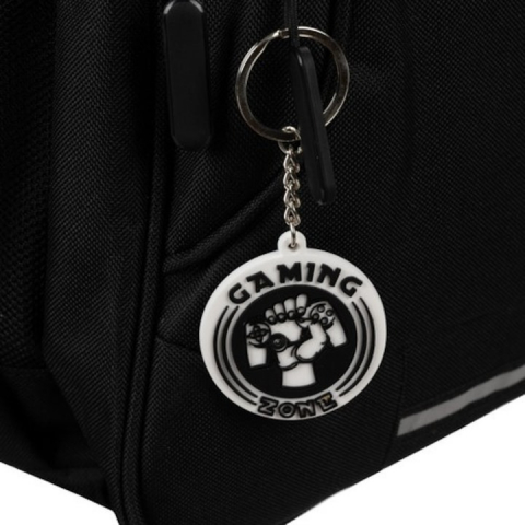 Ghiozdan rucsac scolar 22L, negru, cu breloc , dimensiuni 45x28x16cm [3]