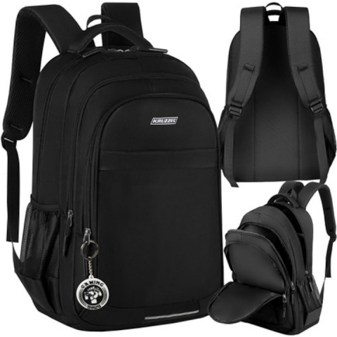 Diverse copii - Ghiozdan rucsac scolar 30L, negru, cu breloc , dimensiuni 50x28x19cm