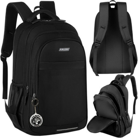 Diverse copii - Ghiozdan rucsac scolar 45L, negru, cu breloc , dimensiuni 54x32x24cm
