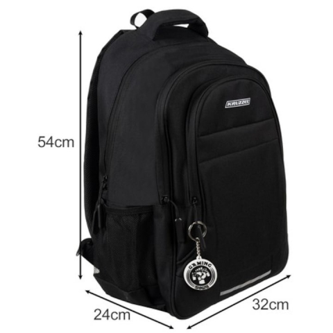 Ghiozdan rucsac scolar 45L, negru, cu breloc , dimensiuni 54x32x24cm [3]