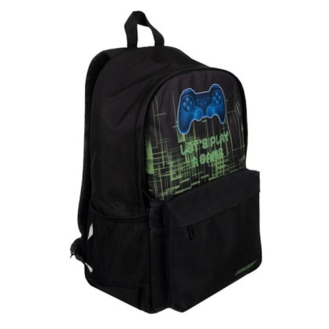 Diverse copii - Ghiozdan rucsac scolar Kruzzel 22L, negru, cu rucsac si sac pentru incaltaminte, dimensiuni 44x28x20cm