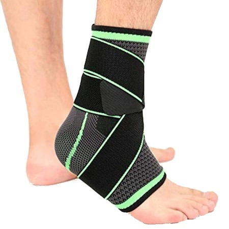 Ciclism - Glezniera Elastica universala, prindere cu benzi de fixare - Negru,verde